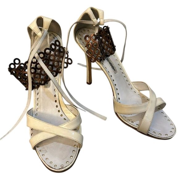 MANOLO BLAHNIK HEELS SIZE 39.5 - Picture 1 of 11